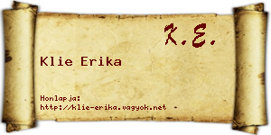 Klie Erika névjegykártya